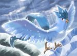  ????? articuno avian beak bird cloud clouds denchi_nezumi legendary_pok&#233;mon mountain nintendo pok&#233;mon pok&eacute;mon red_eyes sky snow solo talons video_games wings 