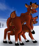  balls cervine doggy_position female feral from_behind hooves male outside penetration penis pussy raised_tail reindeer rudolph sex straight tail tbfm toony vaginal vaginal_penetration winter 