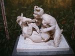  ancient_furry_art animal deity erection female feral goat greek hi_res hooves horns interspecies male missionary_position pan penis satyr statue zoo 