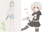  before_after child comparison gun loli open_mouth paper pixiv19233 poorly_drawn progress red_eyes school_uniform skirt thighhighs weapon yume_(wig) 