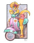  cherri_topps dinosaur female fossil hat miniskirt scalie scooter solo vespa 