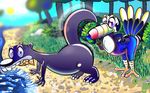  brandy_and_mr._whiskers cartoon colorful duo ed_(brandy_and_mr._whiskers) fish hi_res mammal marine mustelid otter river seppuku sun toucan what 