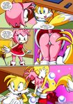  anthro canine comic duo female fox from_behind hedgehog mammal miles_prower mobian palcomix sega sex sonic_(series) tails unknown_artist 