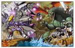  battle cyclonus dinobots epic galvatron godzilla grimlock kaiju_samurai kaijusamurai mecha mountain ocean red_eyes robot robots rodan scourge slag snarl swoop toho_(film_company) transformers trypticon water 