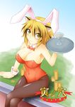  animal_ears bunny_ears bunnysuit highres ken_tatsuki pantyhose solo toramaru_shou touhou 