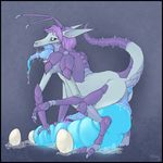  egg eggs hair herm intersex oviposition ovipositor penis precum slime slug_(artist) tongue 