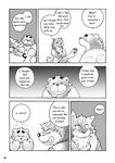  blush canine comic dialog dialogue dog greyscale hard_translated male mammal monochrome overweight text translated wantaro 