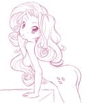  ass breasts earring face friendship_is_magic horn long_hair monochrome my_little_pony my_little_pony_friendship_is_magic no_nipples nude open_mouth personification rarity rinrin_(artist) sideboob sketch solo thighs tongue unicorn very_long_hair 