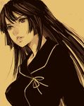  bad_id bad_pixiv_id face ga-rei ga-rei_zero isayama_yomi lips long_hair monochrome parted_lips sepia solo tegaki xox_xox_xox 