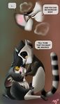  blush cute duo english_text erection eye_contact gay half-closed_eyes king_julien lemur looking_at_each_other madagascar male maurice penis ringtail ringtailed_lemur sitting text tsuyagami yellow_eyes 