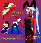  2011 animal_ears bunny_girl bunnysuit demon_girl glasses kneesocks_(character) kneesocks_(psg) panty_&amp;_stocking_with_garterbelt panty_(character) panty_(psg) pointy_ears red_skin scanty scanty_(psg) stocking_(character) stocking_(psg) tail wings 