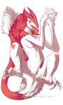  breasts female lying naturally_censored plain_background sergal solo spread_legs spreading tongue white_background 