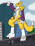  canine crush digimon fox macro paws raik raik_(character) renamon skunkhase stomping 