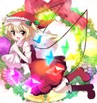  blonde_hair christmas elbow_gloves flandre_scarlet gloves haiiro_(immature) hat pointy_ears red_eyes sack side_ponytail solo touhou white_gloves wings 