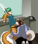  bathroom bottomless canine clothed couple cunnilingus dog dress female husky jailbird kappy_(character) leon_aokee male oral oral_sex panties panties_down pussy sex skunk straight underwear 