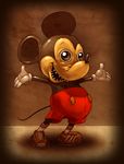  anthro brown_eyes creepy disney mammal mickey_mouse mike_mitchell mouse nightmare_fuel pose rodent simple_background solo toony 