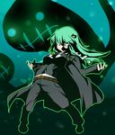  belt blazblue cosplay frog green_hair hair_ornament hazama hazama_(cosplay) highres kazeshima_tokadame kochiya_sanae long_hair snake solo touhou 