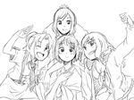  4girls america_(hetalia) artist_request axis_powers_hetalia france_(hetalia) genderswap japan_(hetalia) looking_at_viewer lowres monochrome multiple_girls northern_italy_(hetalia) 