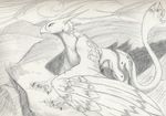  avian beak chard feral gryphon hi_res horn horns infalle male nude shaded sheath solo tail wings 