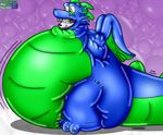  blue canine dog dragon fat fursuit husky mammal morbidly_obese obese overweight unknown_artist 