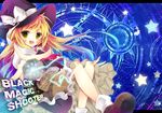  blonde_hair fang hat kirisame_marisa long_hair magic_circle mini-hakkero nanamomo_rio solo star touhou witch_hat yellow_eyes 