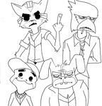  canine falco_lombardi fox fox_mccloud fredryk_phox gorillaz hare hat lagomorph male mammal murdoc nintendo noodle paintchat parody peppy_hare plain_background russel slippy_toad star_fox video_games white_background 