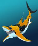  amazing awesome dnk-anais feral fish jet machine marine mechanical non-anthro robot shark solo taxi underwater water 