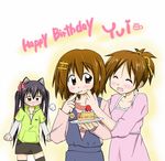  animal_ears blush cake cat_ears daihii food food_on_face hirasawa_ui hirasawa_yui jealous k-on! multiple_girls nakano_azusa siblings sisters tearing_up twintails 