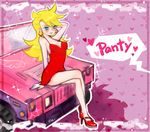  blush breasts cleavage dress panty_&amp;_stocking_with_garterbelt panty_(character) panty_(psg) see-through_(jeep) smile 