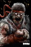  blood brain capcom creepy gore guro horror ryu ryu_(street_fighter) ryuu_(street_fighter) street_fighter zombie 