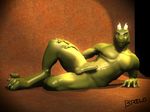  brelo_(artist) green green_scales lizard male muscles nude penis pose reptile scalie solo 