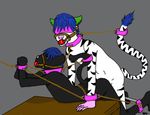  ball_gag bdsm bondage cuffs darkwraith feline gay male mixnmatch panther posturecollar rope sex tiger 