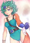  blue_leotard curly_hair dragon_quest dragon_quest_iv green_hair heroine_(dq4) leotard lowres mahito solo tears thighhighs 