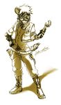  belt boots chou cybill gloves goggles handkerchief hyena looking_at_viewer solo spots steampunk vest western wrench 