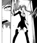  bleach dokugamine_riruka door manga manga_scan monochrome pony_tails riruka slammed_door twintails 