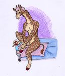  breasts countershading female giraffe hooves nail_polish nude rabbi-tom sitting solo 