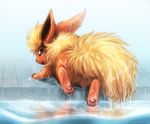  dripping eeveelution flareon fluffy gasping kikariz nintendo paws pok&#233;mon pok&eacute;mon pool solo tail video_games water wet 