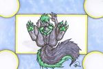  anus breasts female forceswerwolf green_flesh hindpaw nipples paws pussy sareena skunk tail 