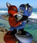  breasts canine female fox jungledyret_hugo kissing krystal lesbian nipples nude rita star_fox tail video_games 
