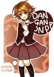  aizawa_riku bad_id bad_pixiv_id blush brown_eyes brown_hair crossdressing danganronpa danganronpa_1 fujisaki_chihiro highres male_focus open_mouth otoko_no_ko school_uniform short_hair smile solo 