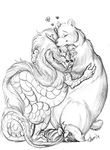  &hearts; aura_moser auradeva bear cute dragon horn horns hug mammal plain_background white_background 