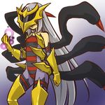  bare_shoulders boots elbow_gloves gen_4_pokemon giratina gloves hitec long_hair mask moemon pokemon pokemon_(creature) pokemon_(game) pokemon_dppt silver_hair solo thigh_boots thighhighs very_long_hair 