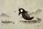  &hearts; 2010 ambiguous_gender avian bird black blinky culpeofox feral handkerchief ring shiny solo standing tail 