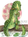  2010 alligator breasts butt covering_self crocodile female log nude reptile sara_palmer scalie side_boob solo 