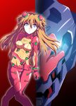  eva_03 hair_ornament long_hair mecha midriff navel neon_genesis_evangelion plugsuit rebuild_of_evangelion see-through shikinami_asuka_langley soryu_asuka_langley test_plugsuit 