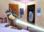  blush butt door greatest_freakout_ever humor joke laser lucario nintendo parody pok&#233;mon pok&eacute;mon red_eyes shoop_da_whoop unknown_artist video_games what what_has_science_done 