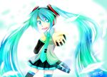  blue_eyes feathers hatsune_miku long_hair pigtails turquoise_eyes turquoise_hair vocaloid2 
