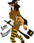  alpha_channel anthro breasts broom cervine deer female halloween hat hi_res holidays magic_user mammal nipples nude phantomapfel plain_background solo transparent_background witch 