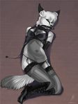  bdsm bondage feline female lingerie looking_at_viewer on_back solo stockings tail vagabondbastard whip 