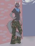  2010 bandanna breasts camo dipper ear_tuft feline female goggles reverse_countershading solo unknown_species whiskers 
